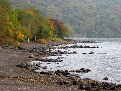 Color change at Shikotsuko, Hokkaido